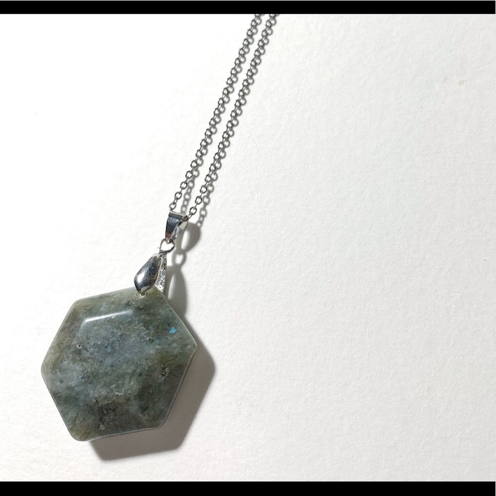 Labradorite Hexagon Necklace
